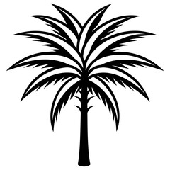Obraz premium Palm Tree Silhouette Vector Tropical Tree Clipart for Summer, Beach & Travel Projects Editable SVG File High-Resolution And Trusted by Designers Instant Commercial Use