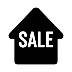 Illustration showing a black discount, sale icon on a white background