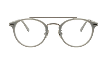 Isolated Silver Frame Glasses