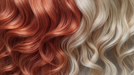 Wavy Hair with Copper and Blonde Colors