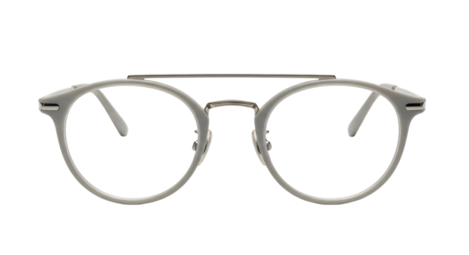 Isolated Silver Frame Glasses - Powered by Adobe