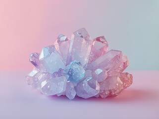 Pastel Crystals on a Soft Gradient Background