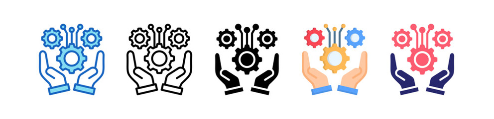 Practice Multiple Style Icon Set Collection.  