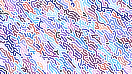 Fototapeta premium ABSTRACT BLUE ORANGE PURPLE COLORFUL LINES TURING PATTERN ROUGH DESIGN REACTION DIFFUSION BACKGROUND VECTOR GOOD FOR WALLPAPER, COVER,POSTER 