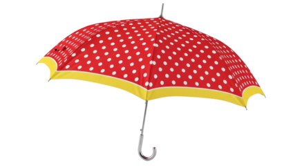 Isolated Red Polka Dot Umbrella
