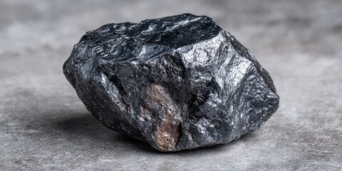 Fototapeta premium A detailed view of a raw charcoal stone