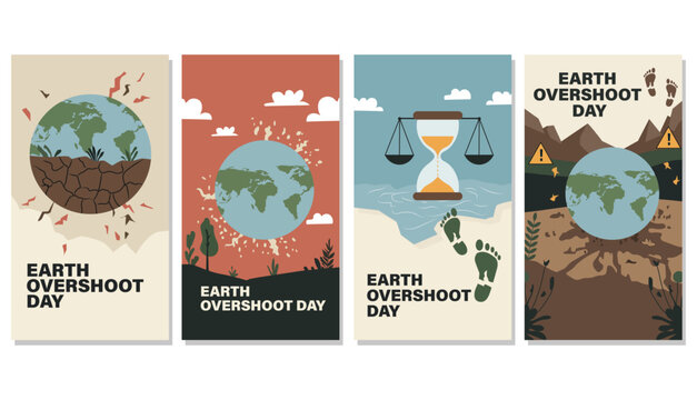 Earth Overshoot Day Illustration Set