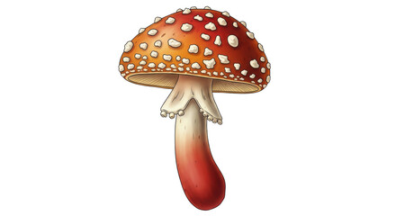 Isolated Fly Agaric Mushroom
