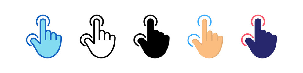 Tap Multiple Style Icon Set Collection.  