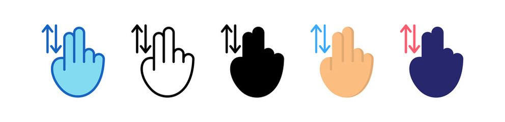 Drag Multiple Style Icon Set Collection.  