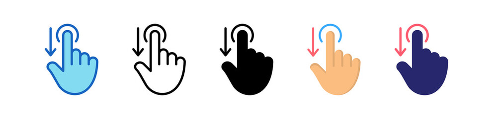 Tap Down Multiple Style Icon Set Collection.  