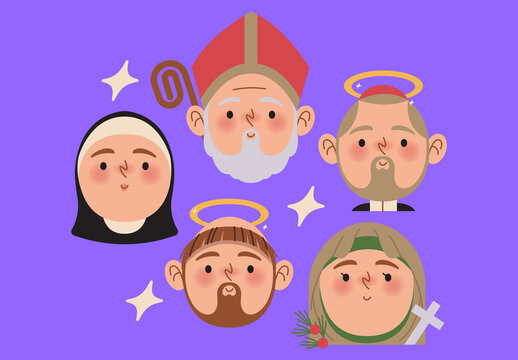 Purple All Saint Day Asset Illustration