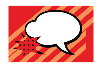 Pop Art Red Stripes Dots Speech Bubble