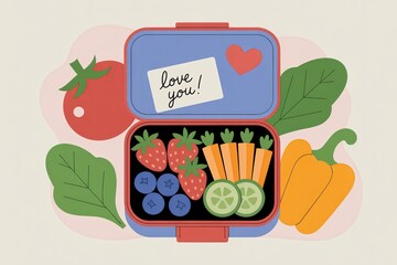 Charming Flat Design Concept Illustration Food Box Sticker Art Kitchen Aesthetic Die Cut Graphics