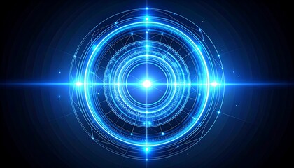 Abstract glowing circular design with intersecting circles and light effects