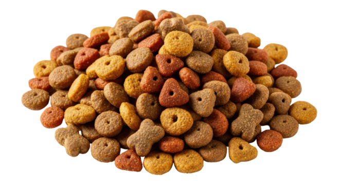 Isolated Pile of Dry Dog Food