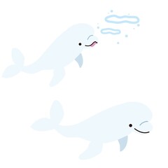 シロイルカのイラスト素材