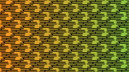 Geometric abstract pattern with repeating black horizontal lines and gradient color background