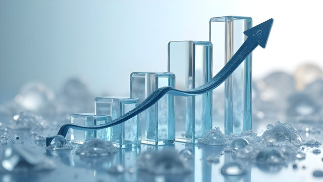 3D crystal glass graph with minimalistic design philosophy
