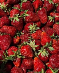 strawberries on market