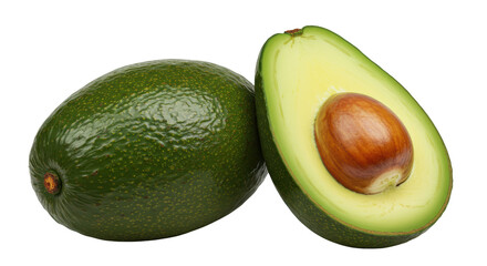 Isolated Avocado Cut in Half