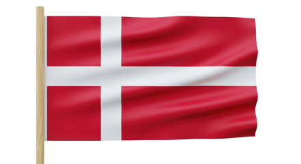 Isolated Flag of Denmark