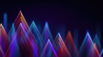 Abstract design of colorful triangular shapes.