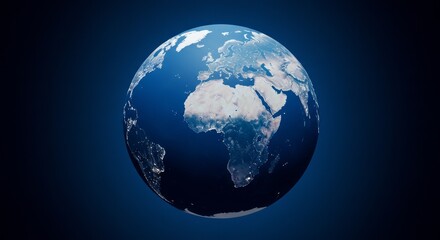 Fototapeta premium Blue Planet Earth Globe - Global connection, environmental awareness, worldwide communication, international cooperation, future technology. A symbol of our planet's beauty and fragility