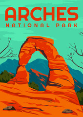 Arches National Park Travel Illustration