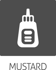 Ketchup or mustard sauce bottle food stylised icon concept. Possibly an icon for the mustard allergen or allergy.