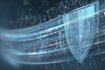 A conceptual data privacy shield made of holographic light
