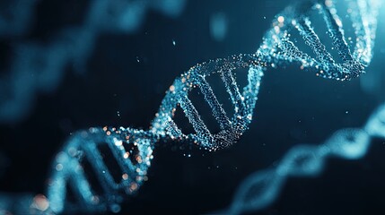 A detailed 3d representation of a dna helix.