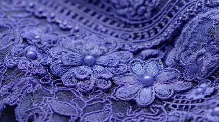 Closeup of intricate blue lace
