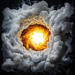 Fiery Vortex Within a Cloud Formation Abstract Digital Artwork