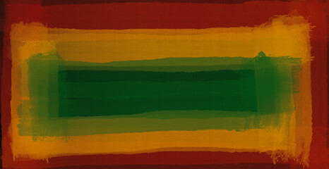 Abstract paint brush textured stripes in traditional African colors red, yellow green on black background. Black history month brush color background, african flag colors, icon of african american