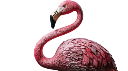 Closeup of a Pink Flamingo's Head and Neck