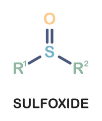 Chemical structure of sulfoxide molecule.