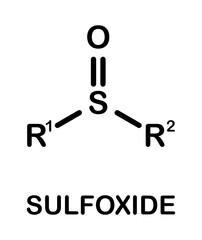 Chemical structure of sulfoxide molecule.