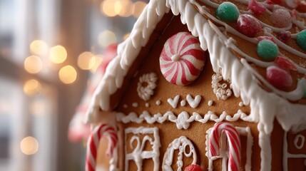 Gingerbread house close-up
