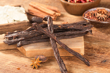 Beef strips, finely chopped beef jerky