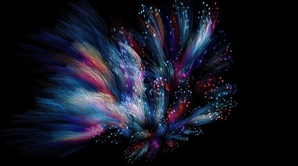 Abstract explosion of vibrant strands