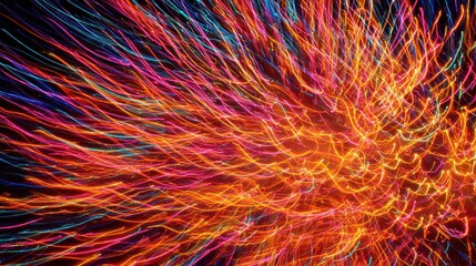 Abstract vibrant lines explosion