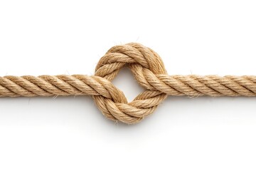 Fototapeta premium Knot tied in rope, nautical theme, strength concept