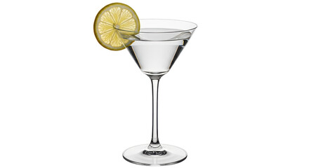 Isolated Martini Glass with Lemon