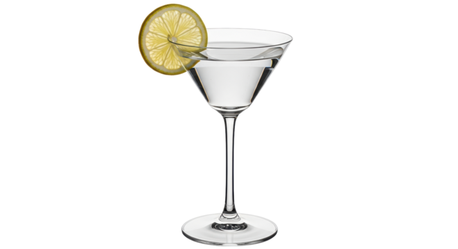 Isolated Martini Glass with Lemon - Powered by Adobe