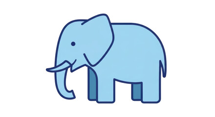 Isolated Blue Elephant Icon