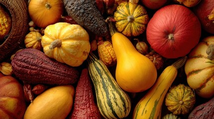 Autumn gourds and squash