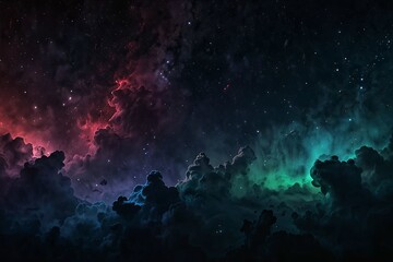 Fototapeta premium Vibrant nebula with colorful cosmic clouds and distant stars in deep space