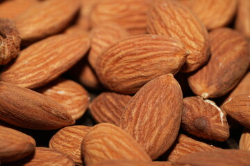 Close-Up of Almonds Showing Texture, Wrinkles, and Natural Form