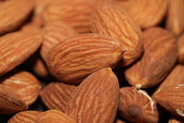 Close-Up of Almonds Showing Texture, Wrinkles, and Natural Form